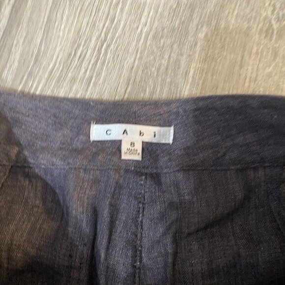 Cabi Brownish Grey Linen Flare Leg Trouser Pants size 8 - Picture 3 of 5